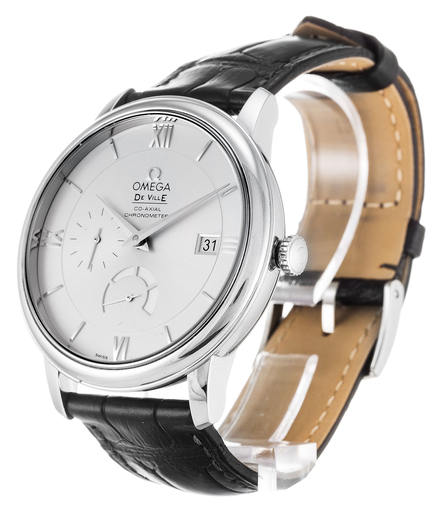 Omega De Ville Prestage Ref.424.13.40 Cal.2500 Date Box SS Automatic Mens Watch