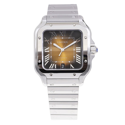 Cartier Santos Brown Sunburst Dial Watch WSSA0064