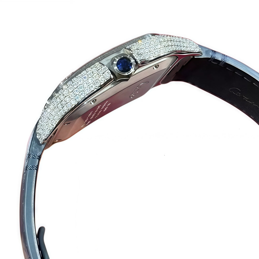 Cartier Santos Diamond Stainless Steel Watch W4SA0006