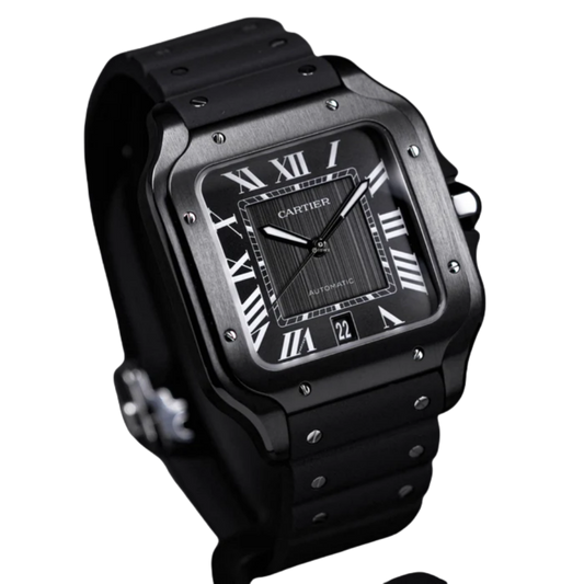 Cartier Men's Cartier Santos Large WSSA0039 Black ADLC Coated 40mm Black Dial Automatic