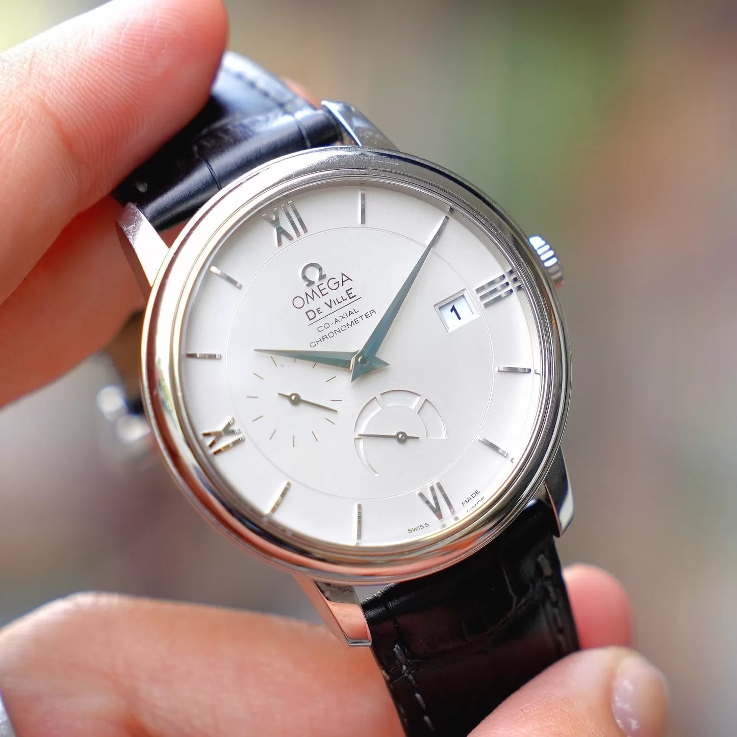 Omega De Ville Prestage Ref.424.13.40 Cal.2500 Date Box SS Automatic Mens Watch