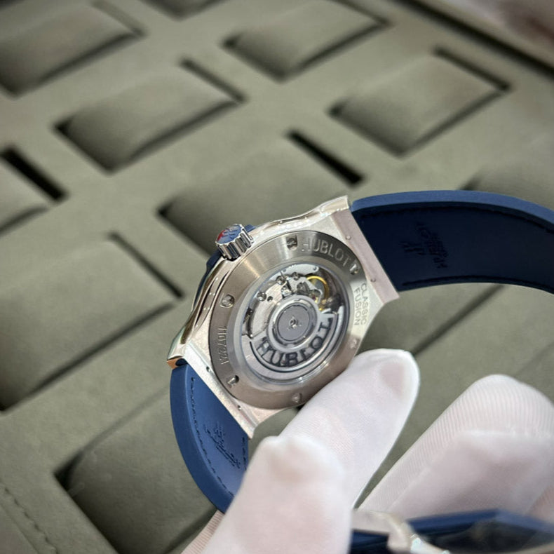 Hublot Classic Fusion Bracelet Full Degree Diamond Moissanite Blue Watch
