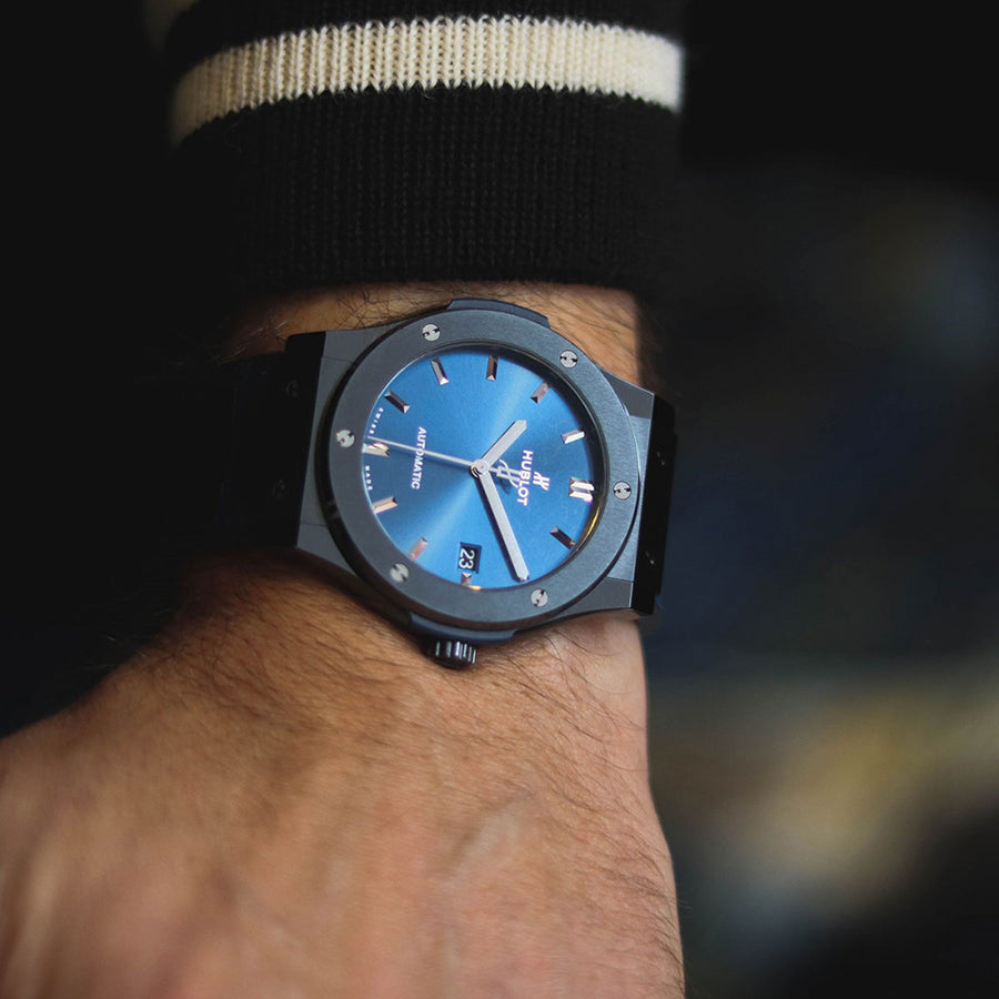 Hublot Classic Fusion Ceramic Blue 542.CM.7170.LR Men's Watch