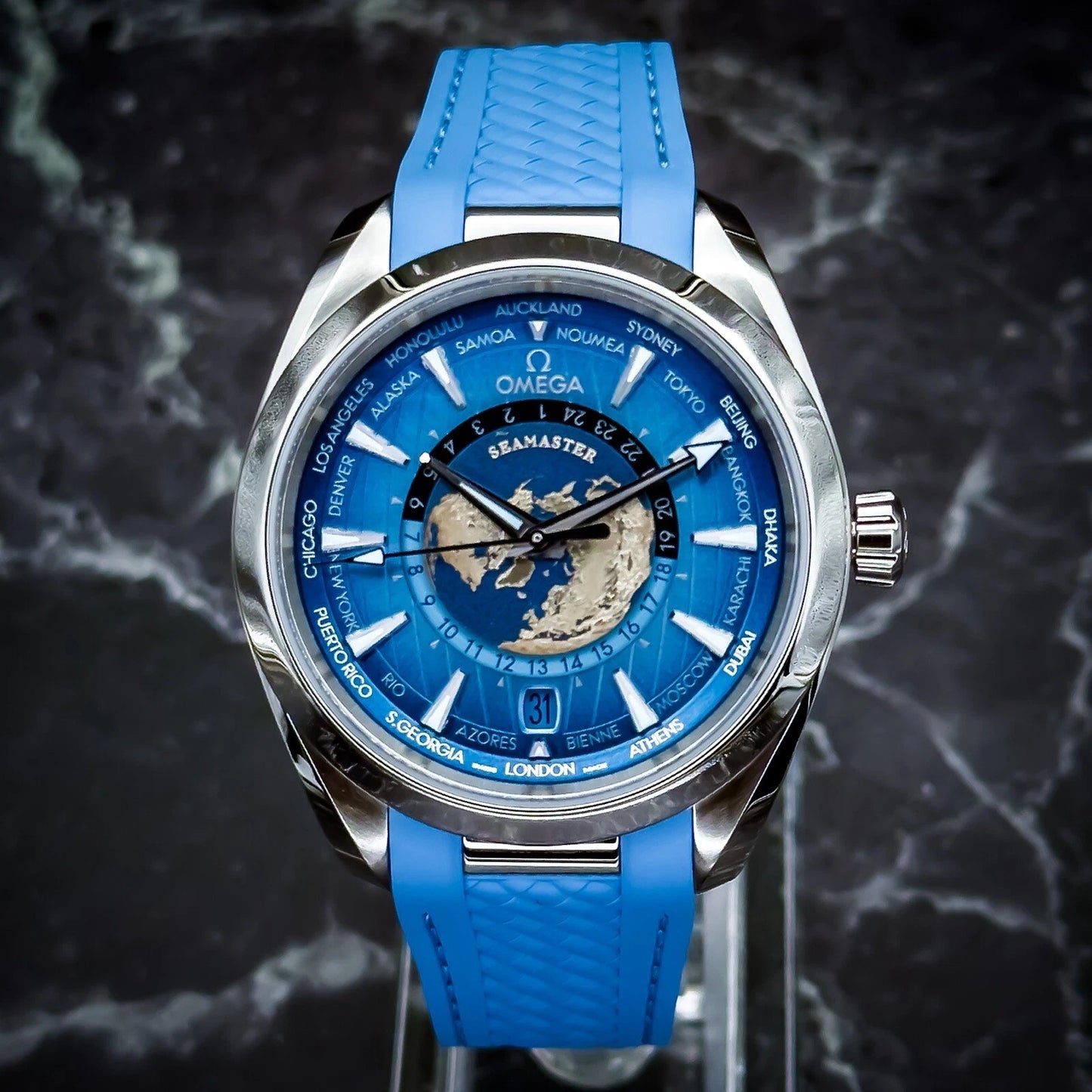Omega Sea Master Aqua Terra WorldTimer Summer Blue FullSet Ref#220.12.43.22.03.0