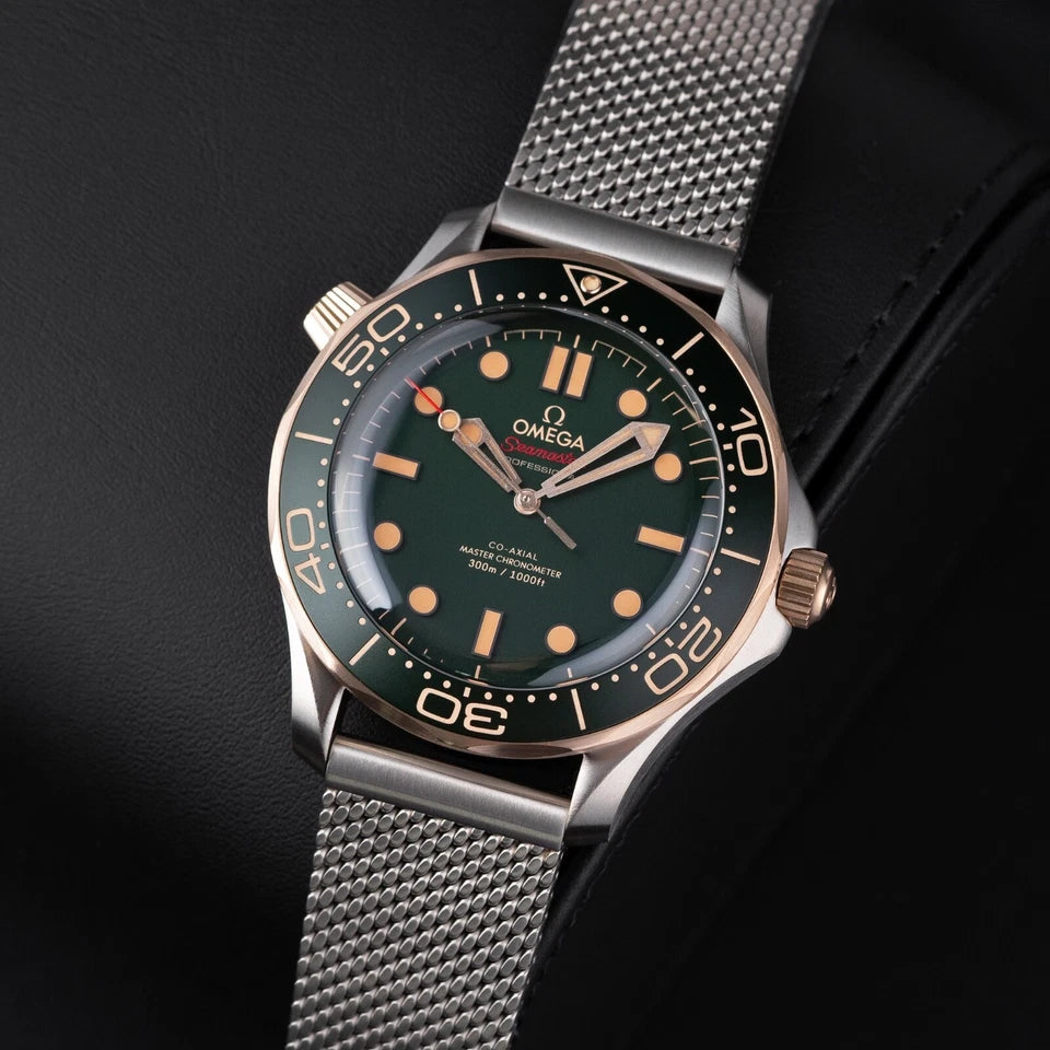 Omega Seamaster Diver Green Dial Titanium Bronze Gold 210.90.42.20.10.001 NEW