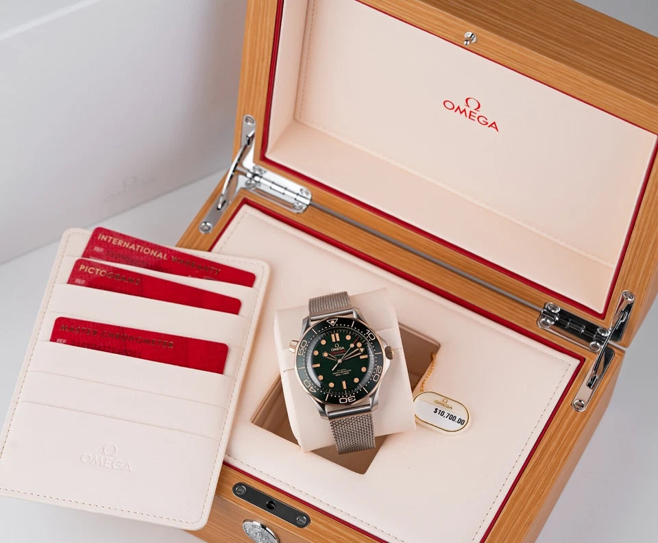 Omega Seamaster Diver Green Dial Titanium Bronze Gold 210.90.42.20.10.001 NEW