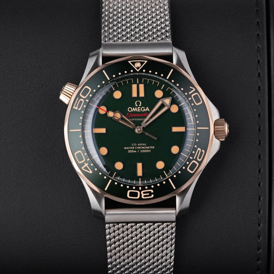 Omega Seamaster Diver Green Dial Titanium Bronze Gold 210.90.42.20.10.001 NEW