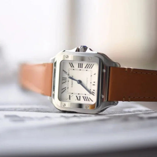 Cartier Santos high-quality leather strap watch