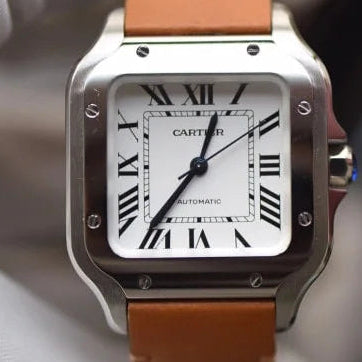 Cartier Santos high-quality leather strap watch
