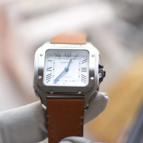 Cartier Santos high-quality leather strap watch