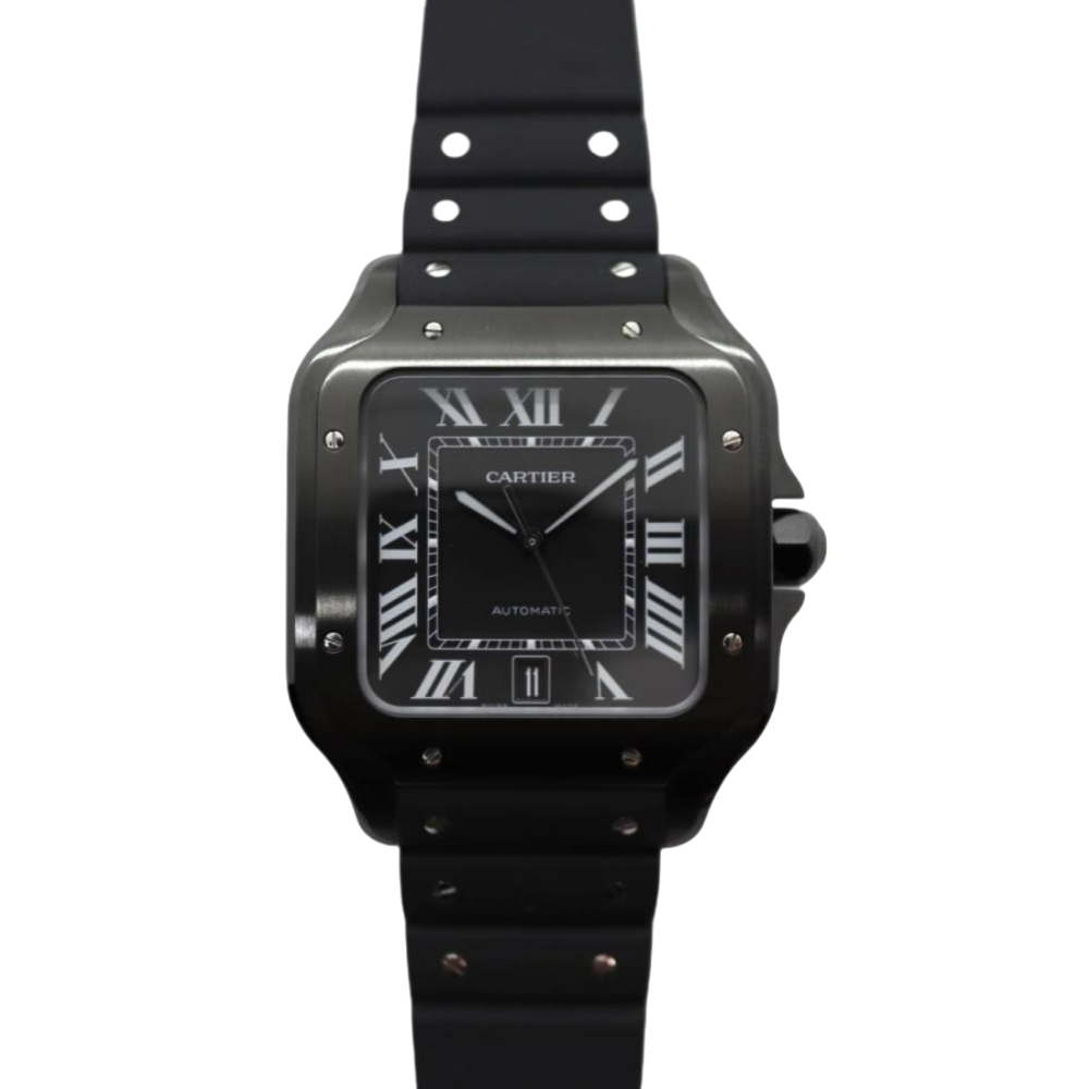 Cartier Men's Cartier Santos Large WSSA0039 Black ADLC Coated 40mm Black Dial Automatic