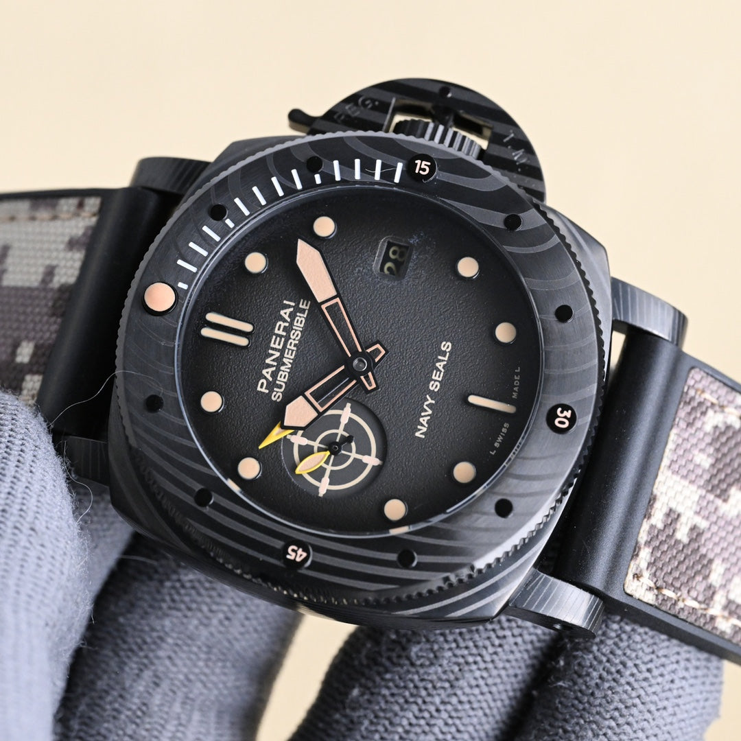 Panerai Submersible Navy SEALs Stainless Steel Automatic Wrist Watch