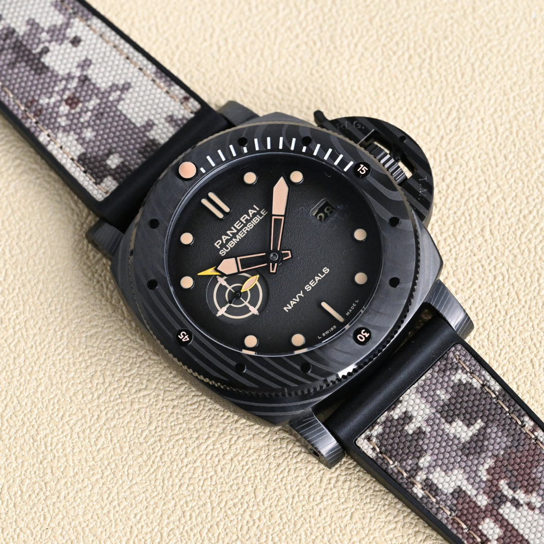 Panerai Submersible Navy SEALs Stainless Steel Automatic Wrist Watch