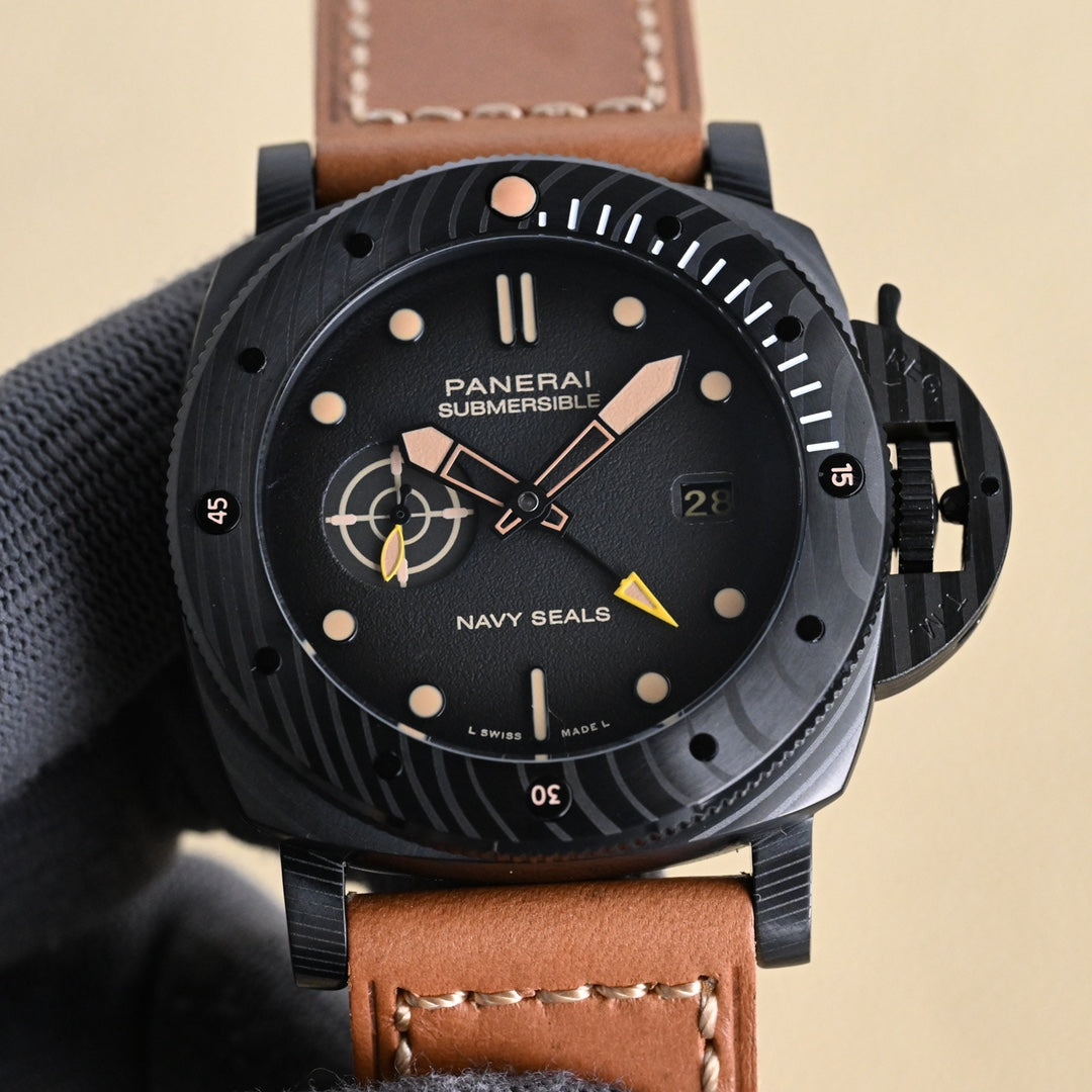 Panerai Submersible Navy SEALs Stainless Steel Automatic Wrist Watch