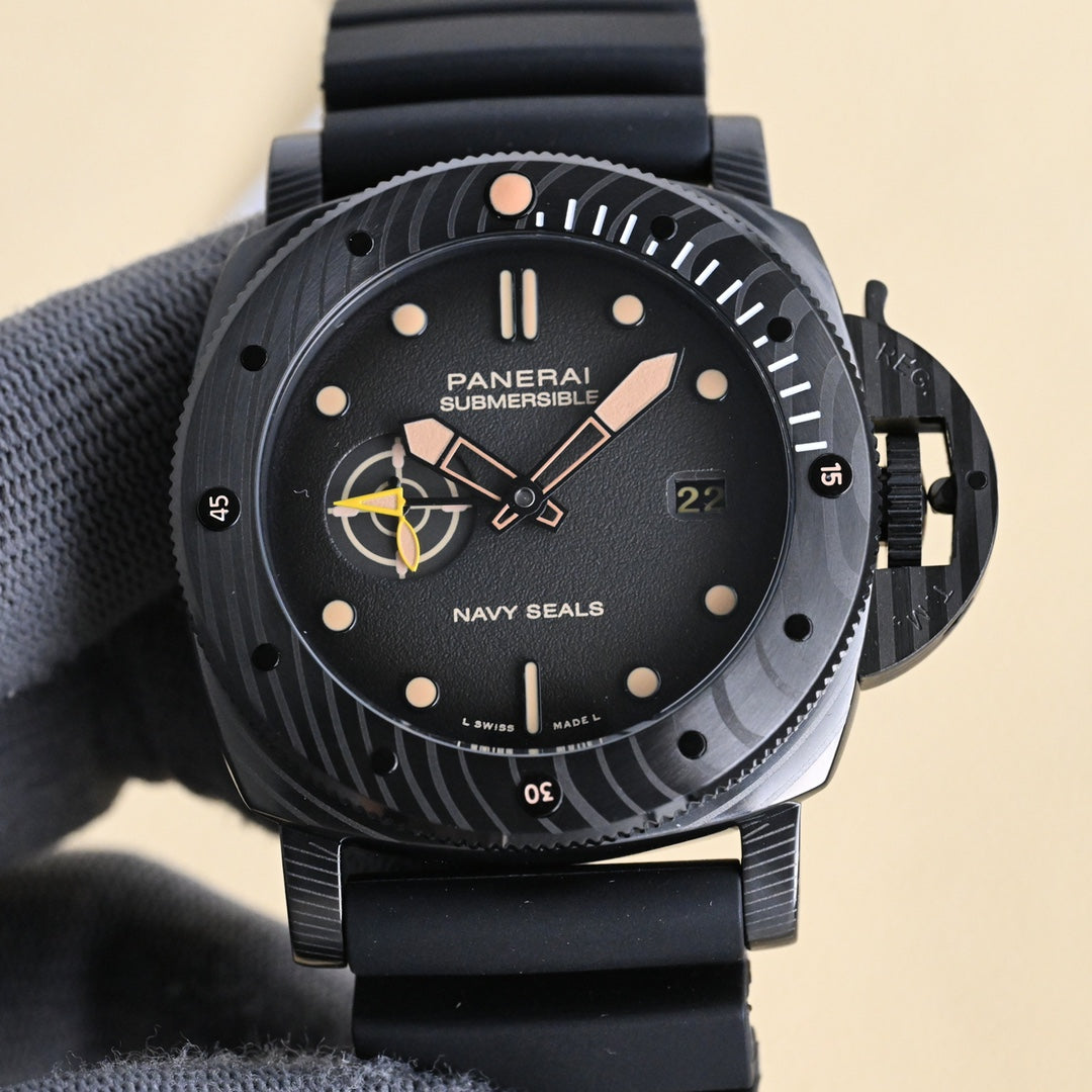 Panerai Submersible Navy SEALs Stainless Steel Automatic Wrist Watch
