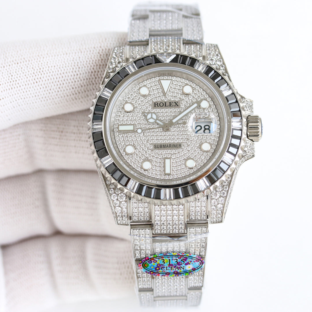 Rolex Customized Submariner Date Diamond Set Wrist Watch