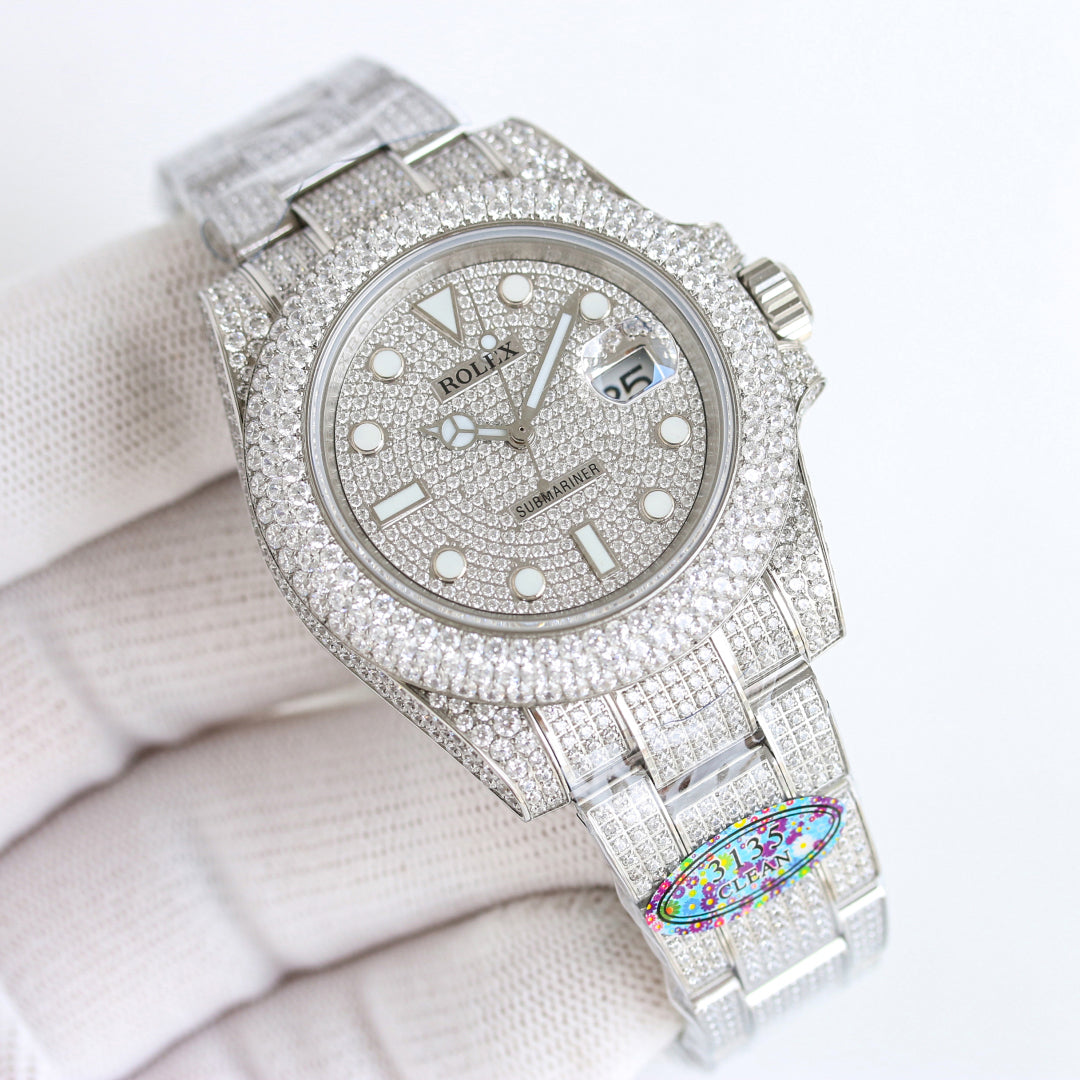 Rolex Customized Submariner Date Diamond Set Wrist Watch