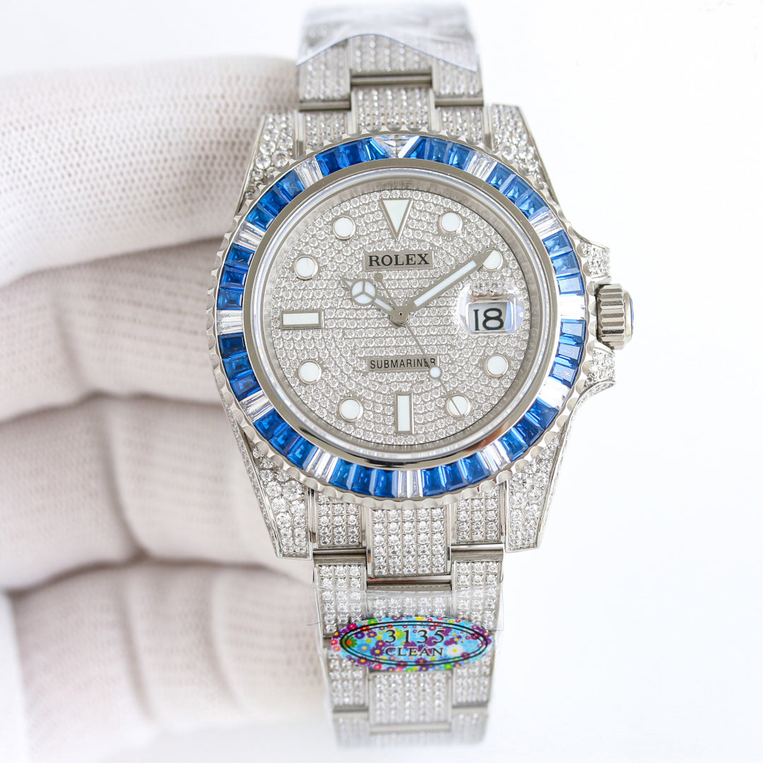 Rolex Customized Submariner Date Diamond Set Wrist Watch