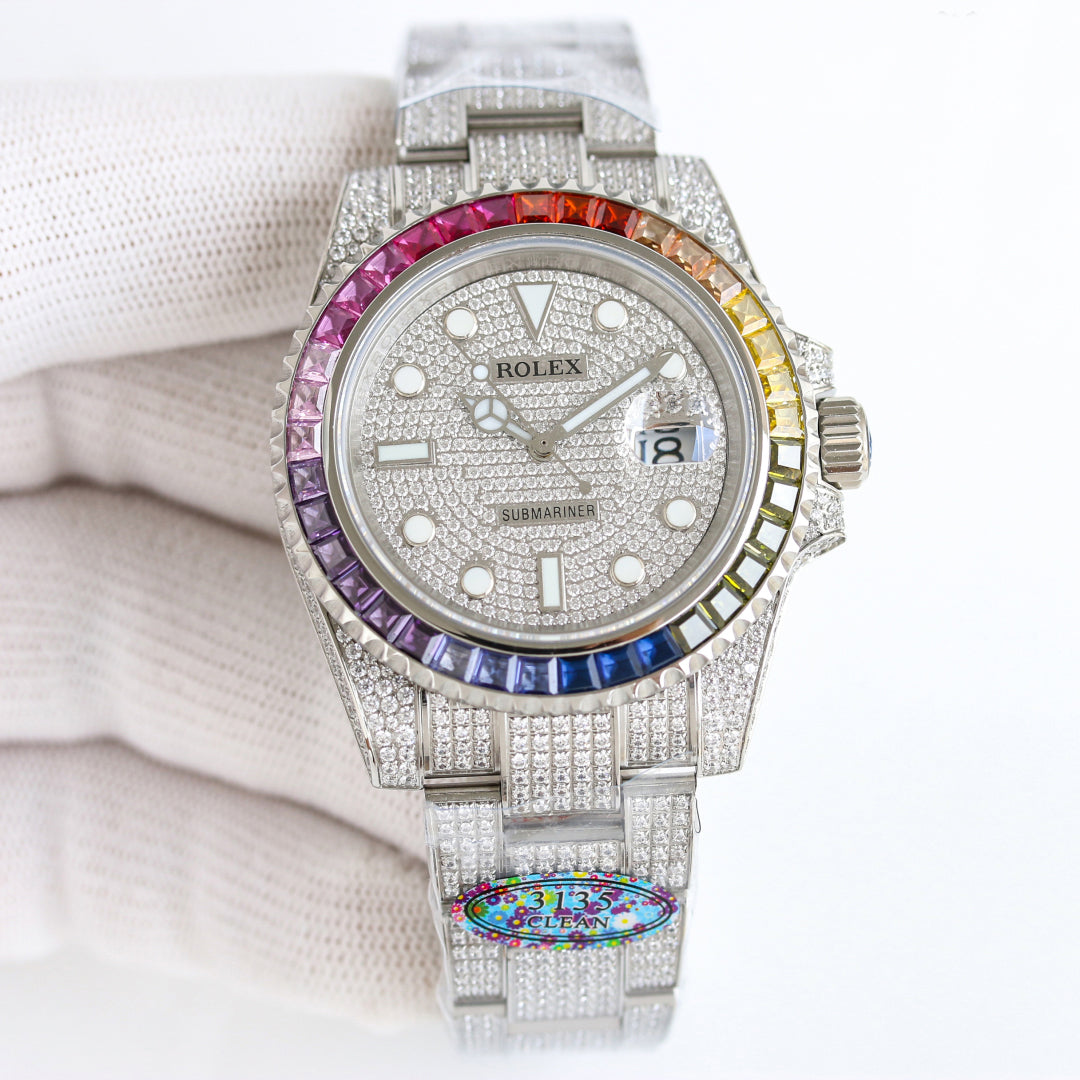 Rolex Customized Submariner Date Diamond Set Wrist Watch