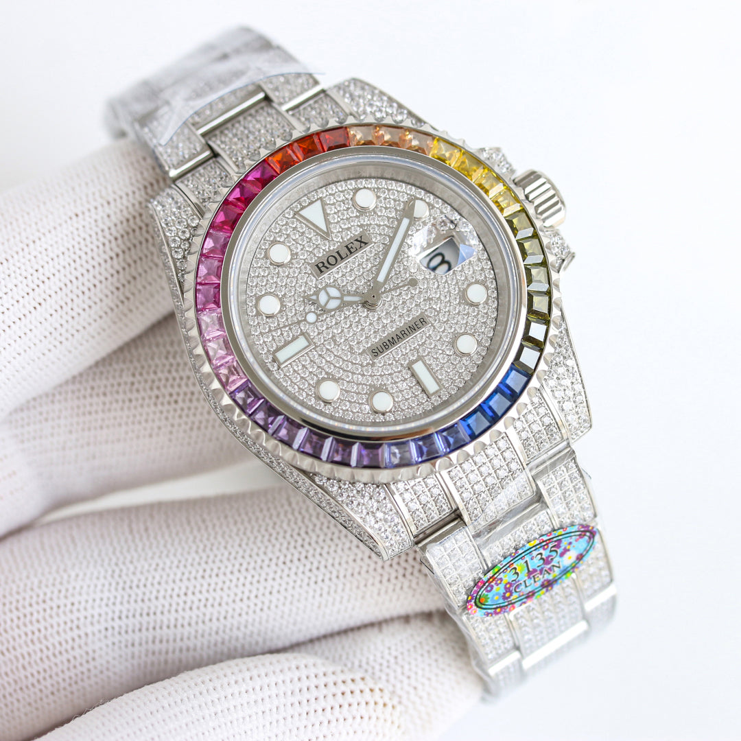 Rolex Customized Submariner Date Diamond Set Wrist Watch
