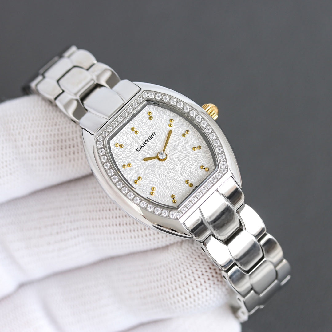 Cartier Tonneau Diamond Set Watch