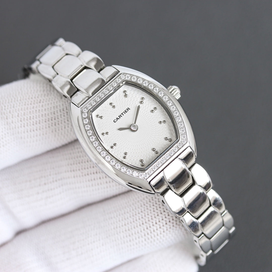 Cartier Tonneau Diamond Set Watch