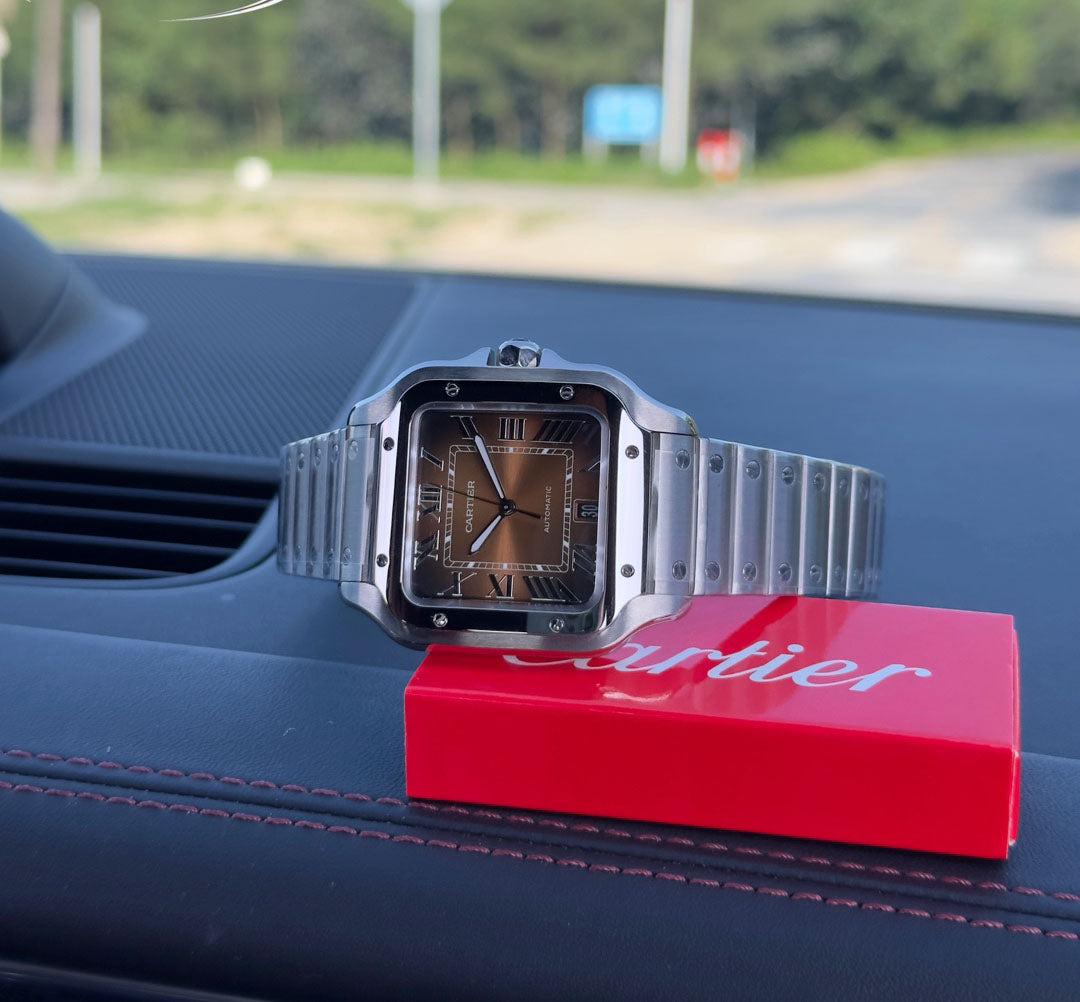 Cartier SANTOS steel strap watch