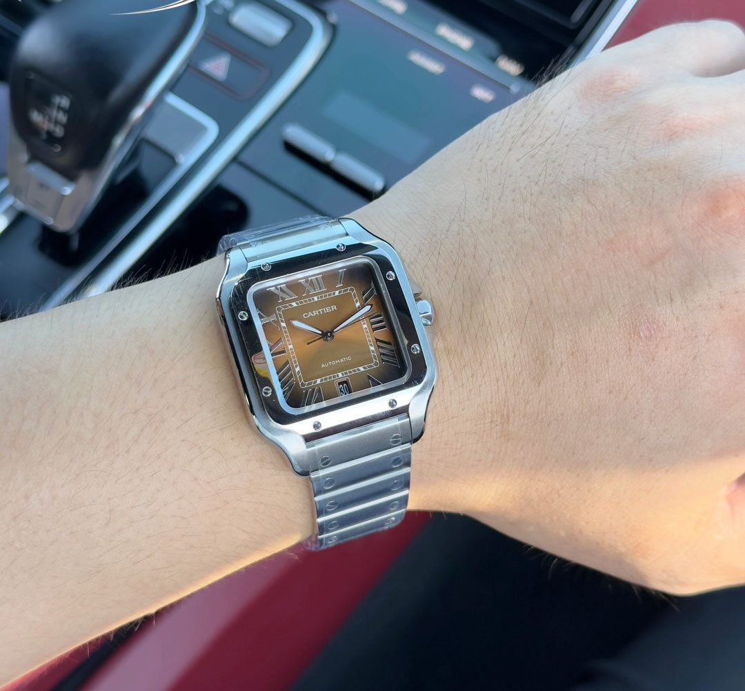 Cartier SANTOS steel strap watch