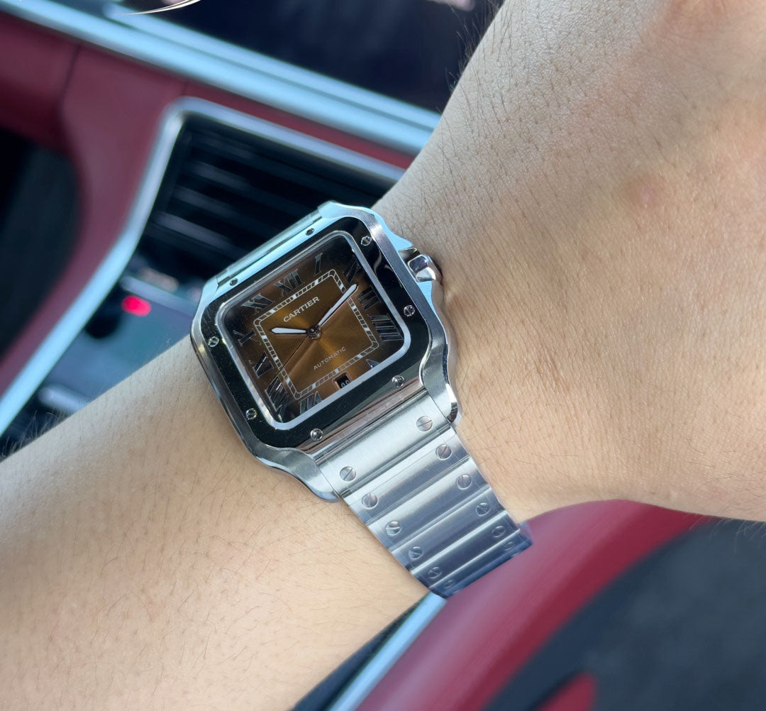 Cartier SANTOS steel strap watch