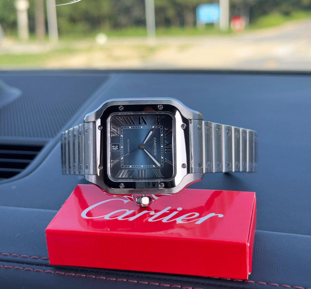 Cartier SANTOS steel strap watch