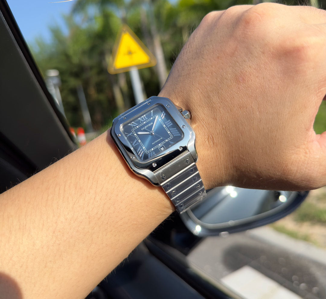 Cartier SANTOS steel strap watch