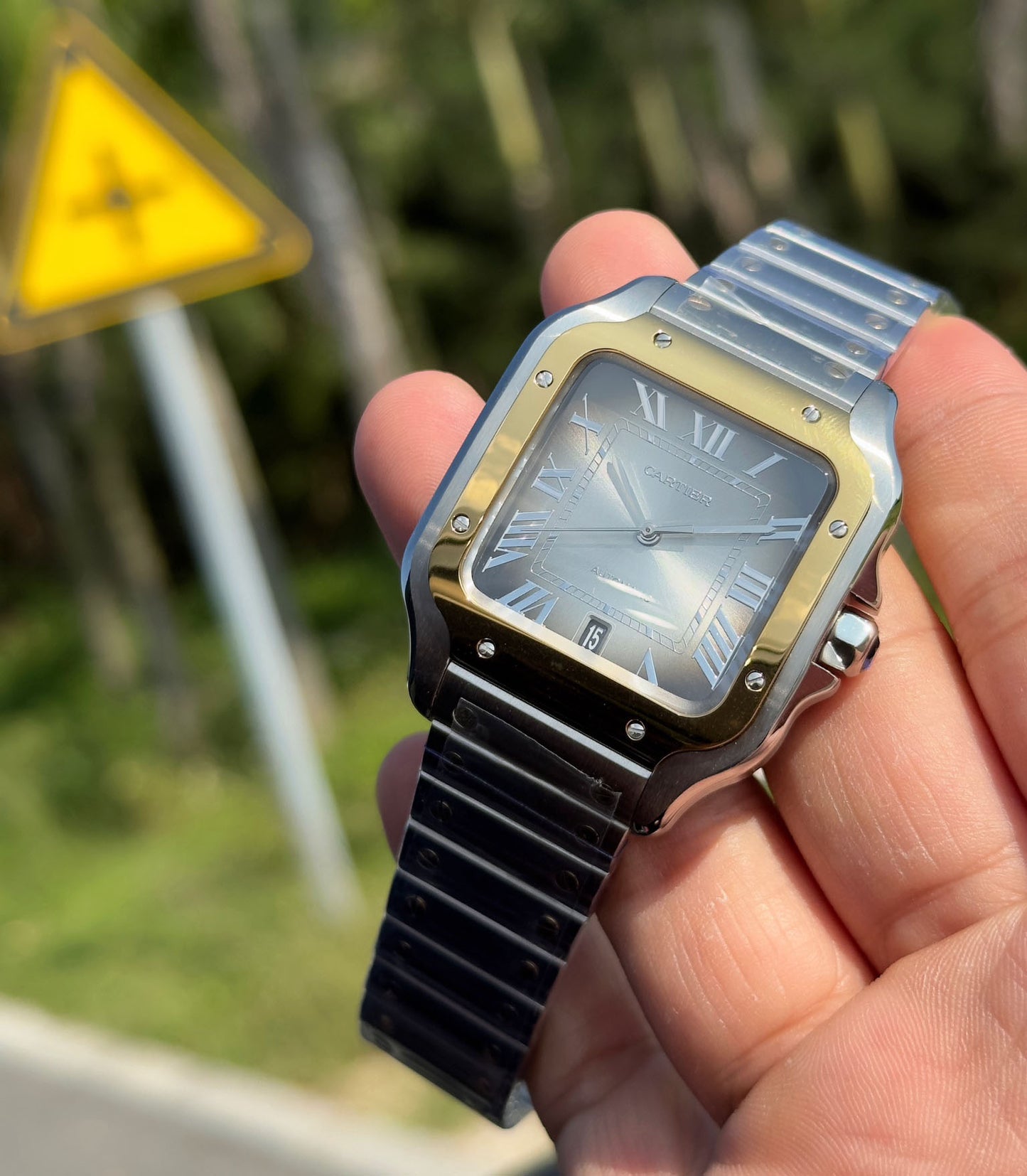 Cartier SANTOS steel strap watch