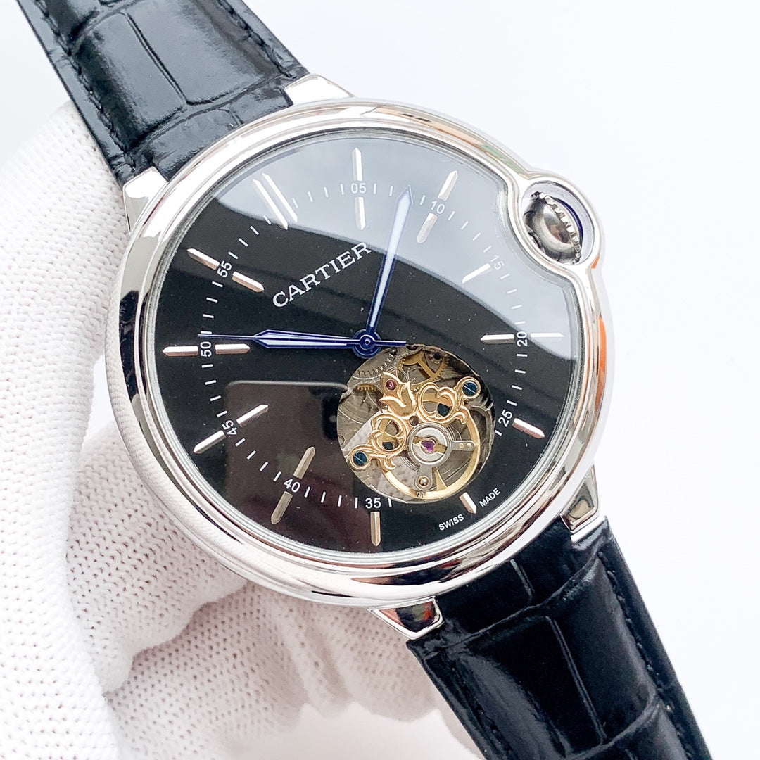 Cartier Blue Balloon Series Hollow Flywheel Men's Fully Automatic Mechanical Watch