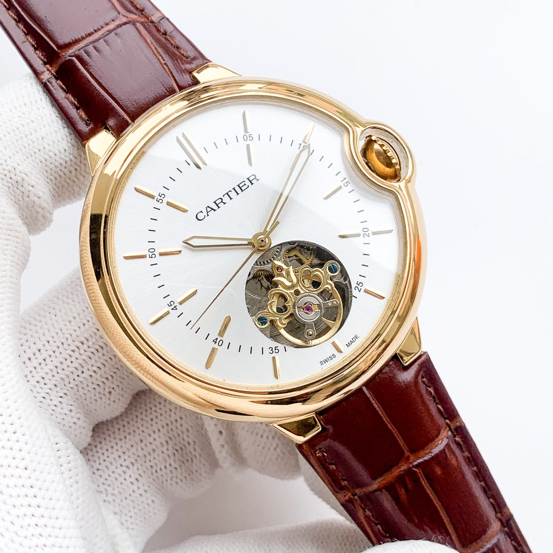 Cartier Blue Balloon Series Hollow Flywheel Men's Fully Automatic Mechanical Watch