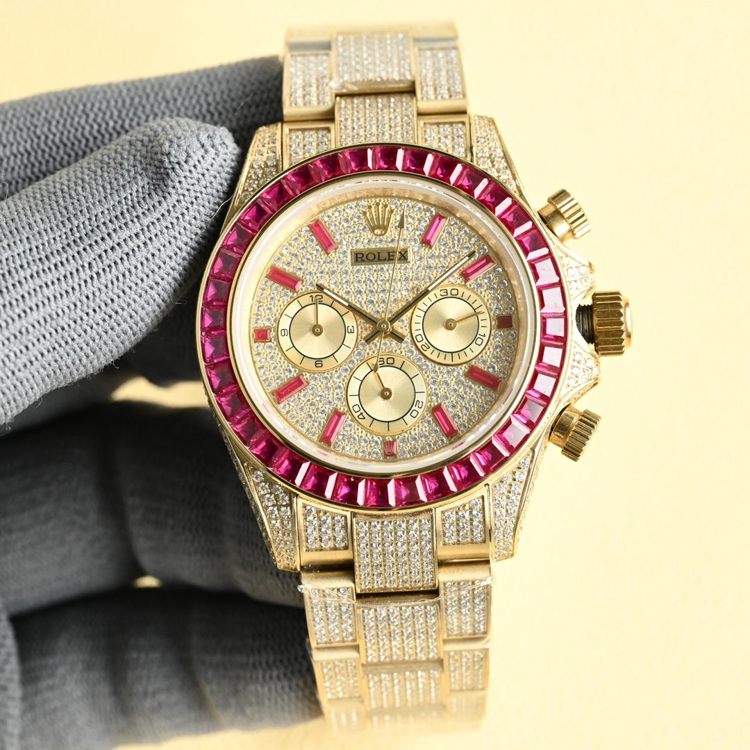 Rolex Daytona Full Diamond Men's Wrist Watch