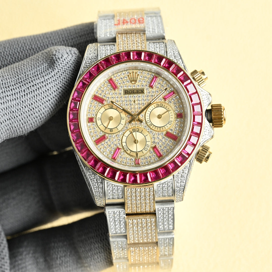 Rolex Daytona Full Diamond Men's Wrist Watch