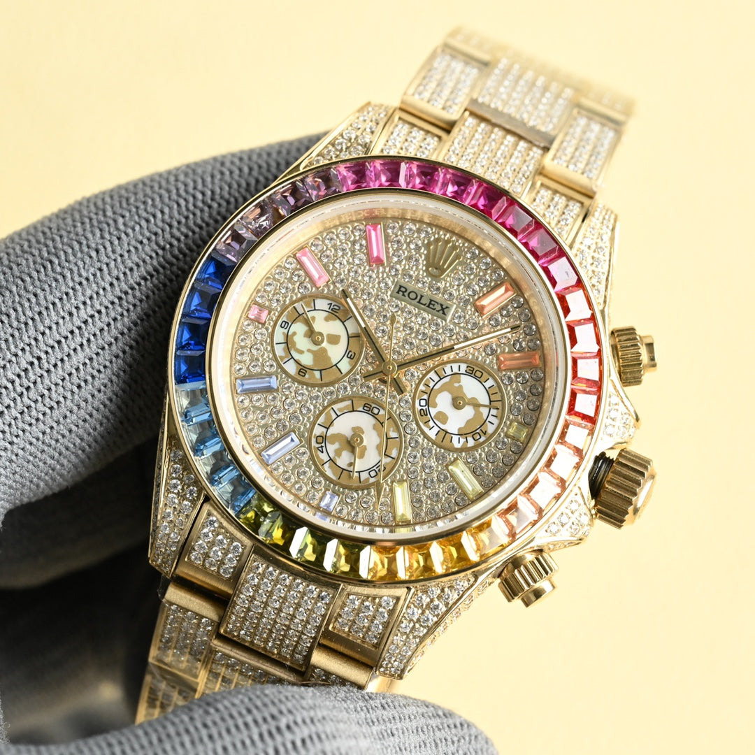 Rolex Daytona Full Diamond Men's Wrist Watch