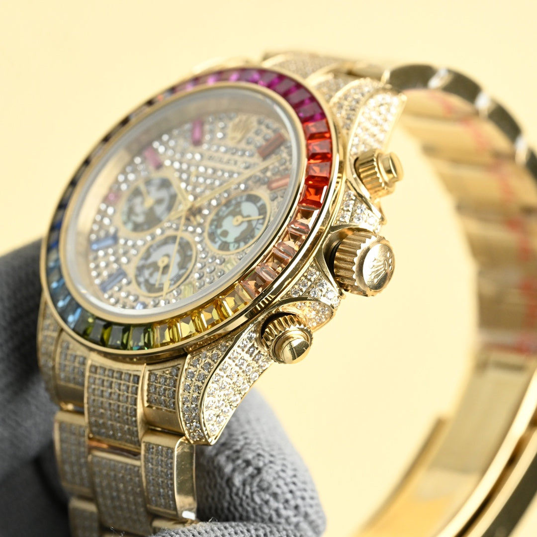Rolex Daytona Full Diamond Men's Wrist Watch
