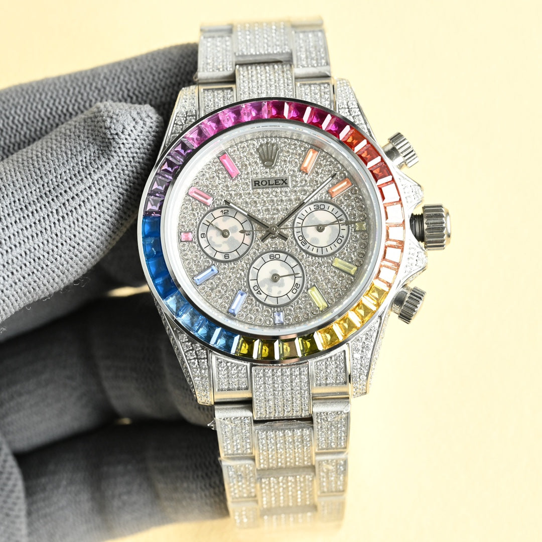 Rolex Daytona Full Diamond Men's Wrist Watch
