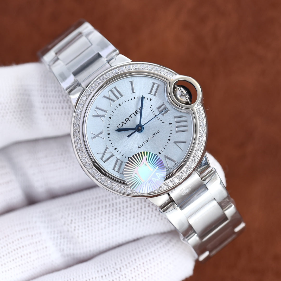 Cartier Blue Balloon Diamond Set Mechanical Watch