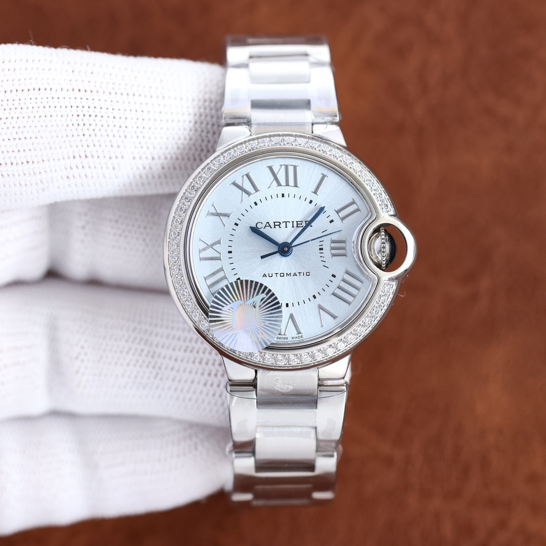 Cartier Blue Balloon Diamond Set Mechanical Watch