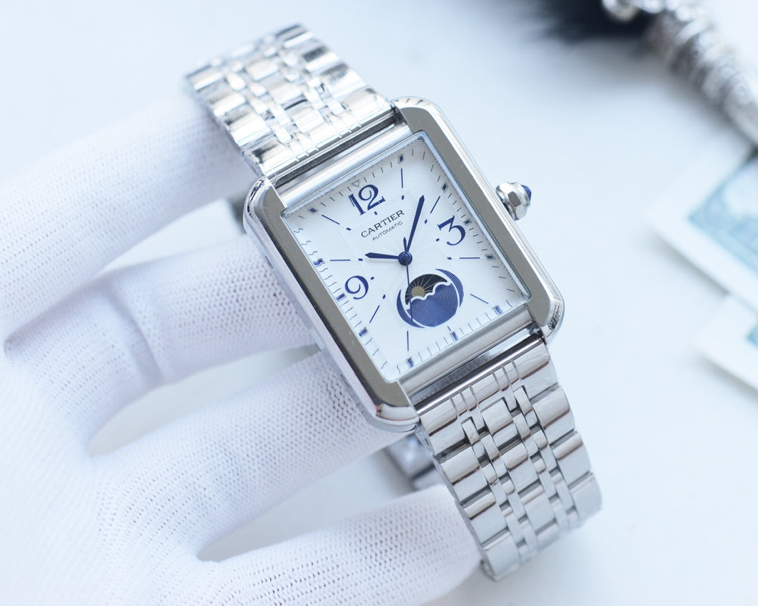 Cartier Square Metal Strap Men's Watch
