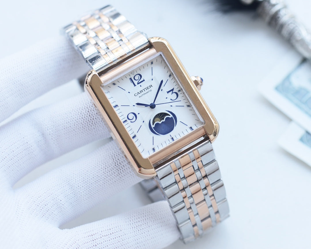 Cartier Square Metal Strap Men's Watch