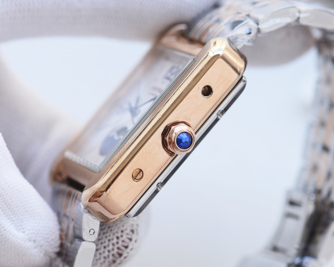 Cartier Square Metal Strap Men's Watch