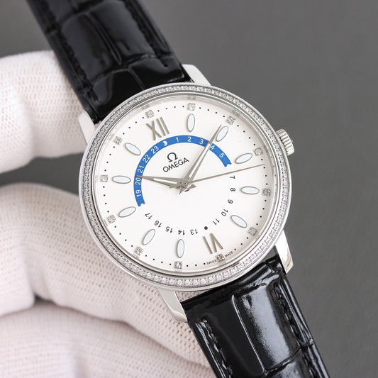 Omega Men's Full Diamond Trench Set Watch