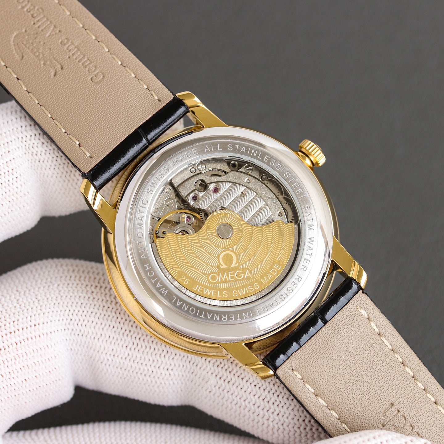 Omega Men's Full Diamond Trench Set Watch