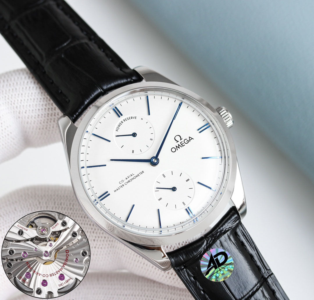 Omega Retro Leather Strap Watch