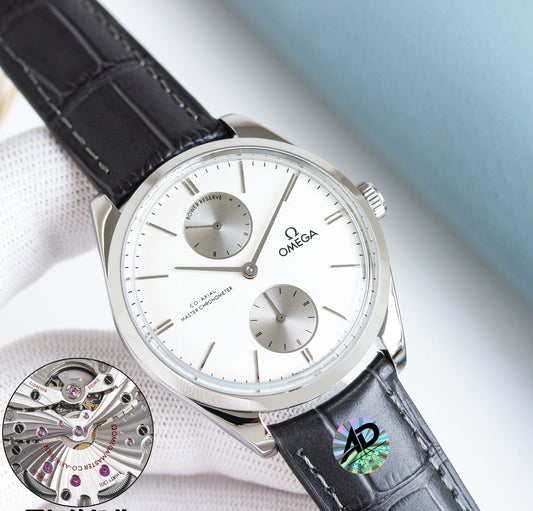 Omega Retro Leather Strap Watch