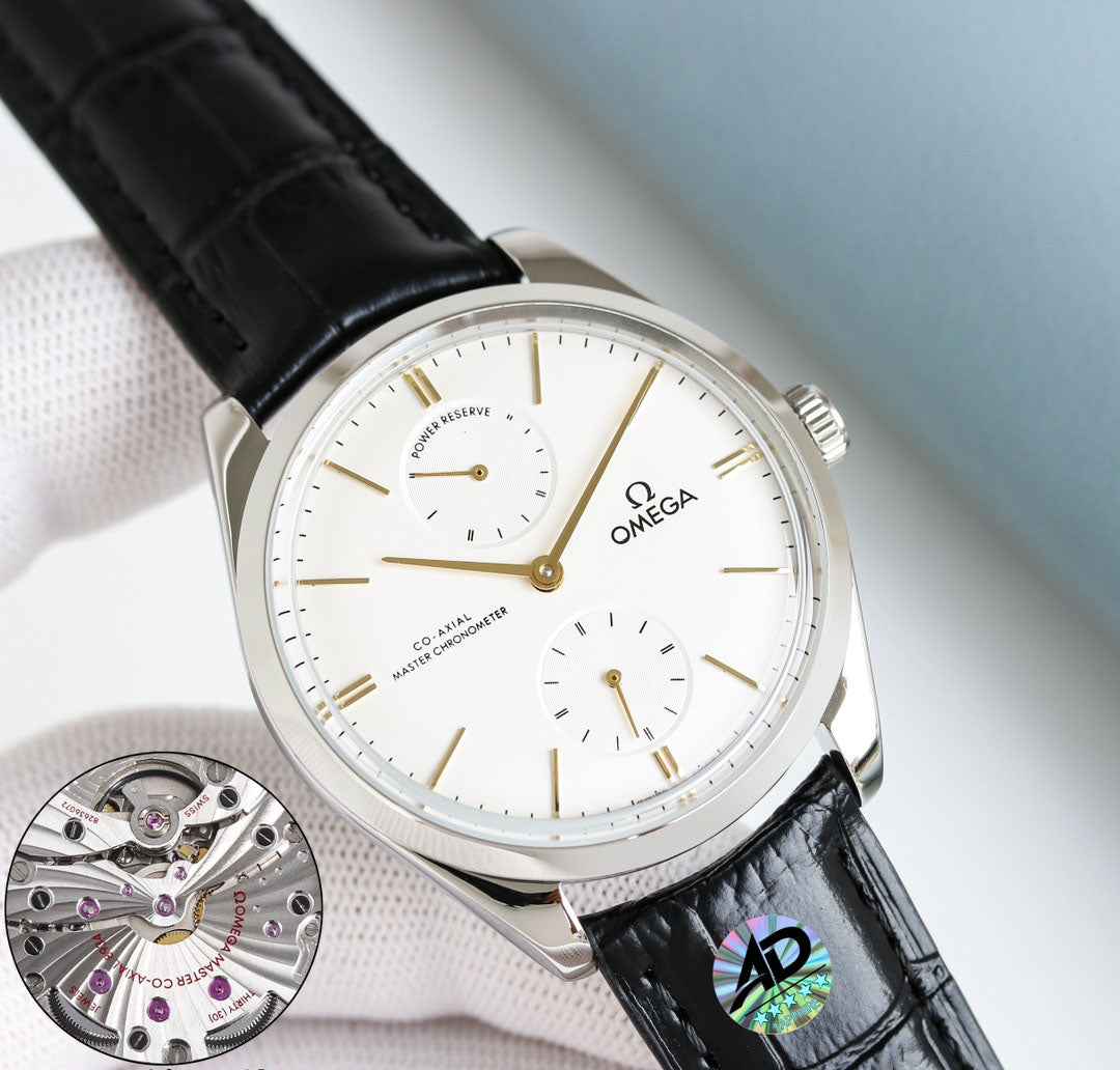 Omega Retro Leather Strap Watch