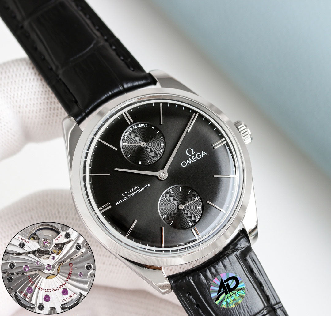 Omega Retro Leather Strap Watch